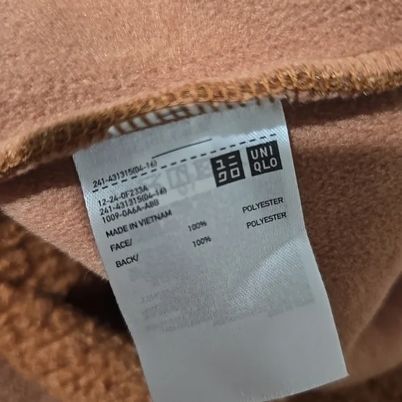 NWT Uniqlo JW Anderson Pile Lined Fleece Sherpa Collarless Coat Women Brown Med - Picture 9 of 10